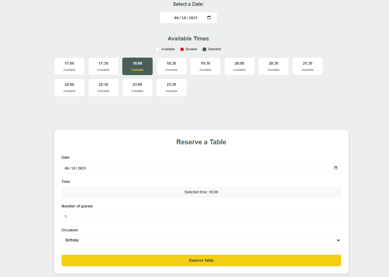 Meta Frontend Developer Capstone screenshot 2