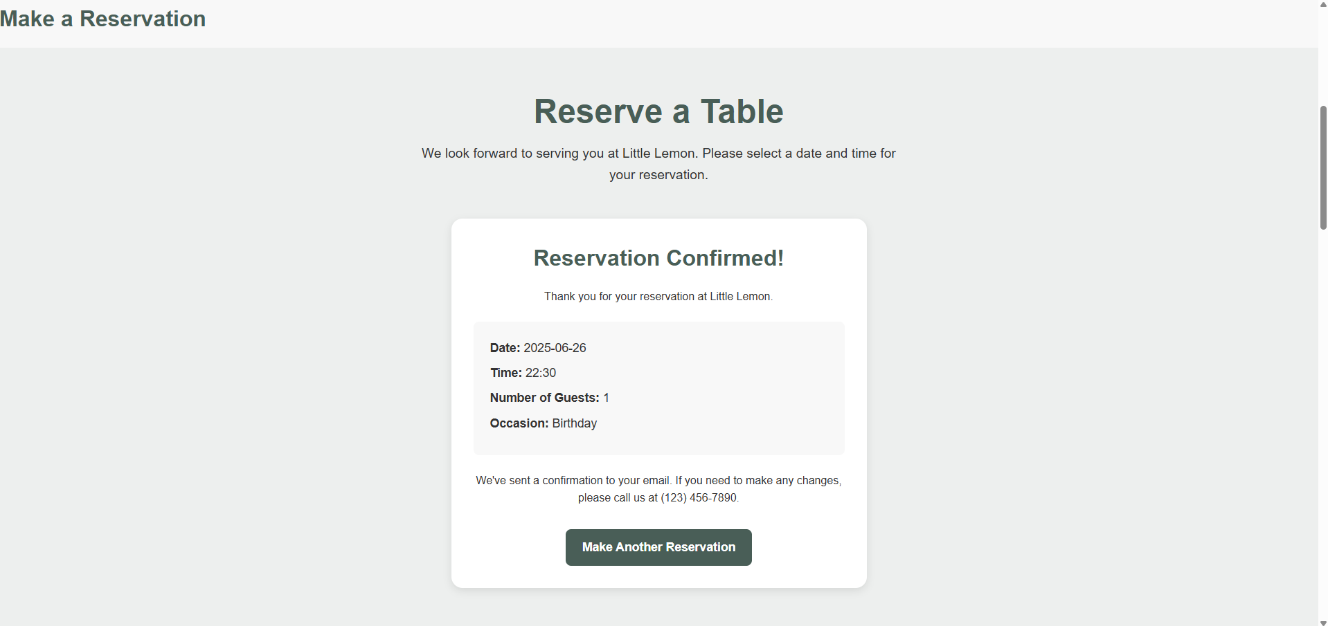 Meta Frontend Developer Capstone screenshot 3